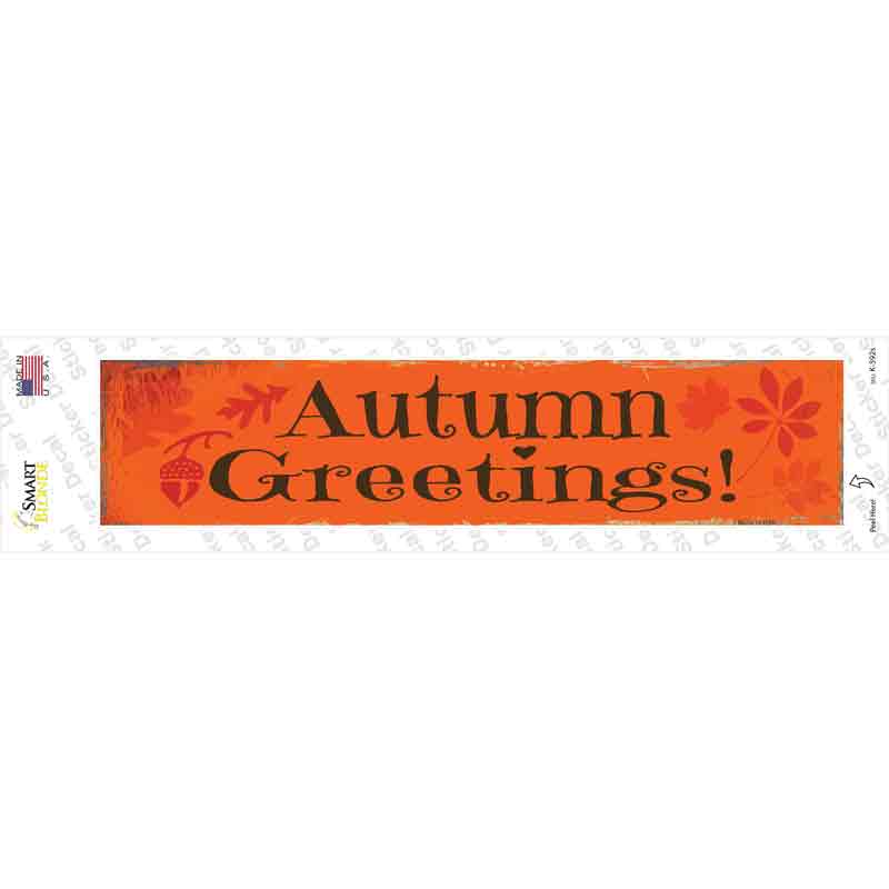 Autumn Greetings Novelty Narrow Sticker Decal Small