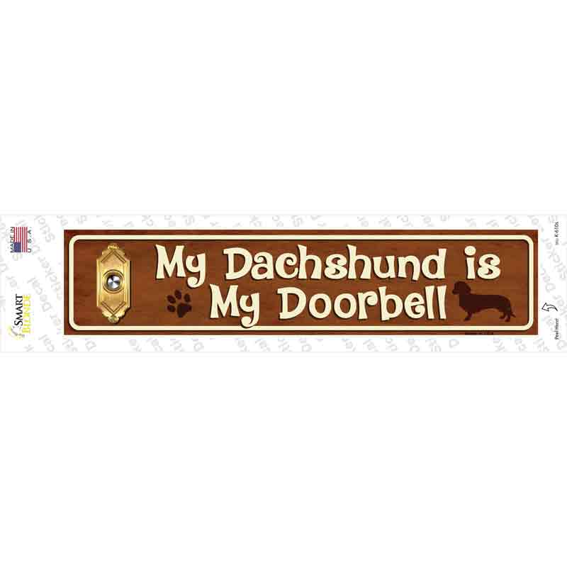 Dachshund Is Doorbell Novelty Narrow Sticker Decal Small