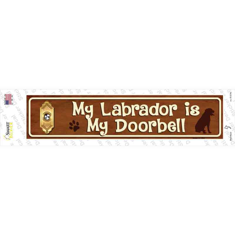 Labrador Is Doorbell Novelty Narrow Sticker Decal Small