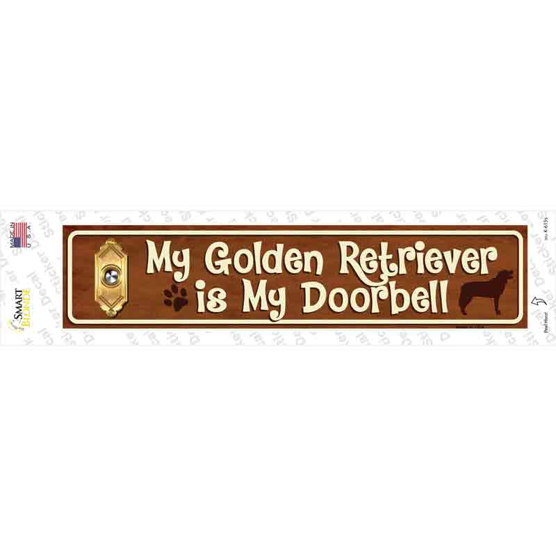 Golden Retriever Is Doorbell Novelty Narrow Sticker Decal Small