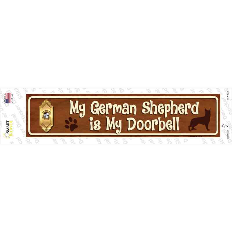 German Shepherd Is Doorbell Novelty Narrow Sticker Decal Small