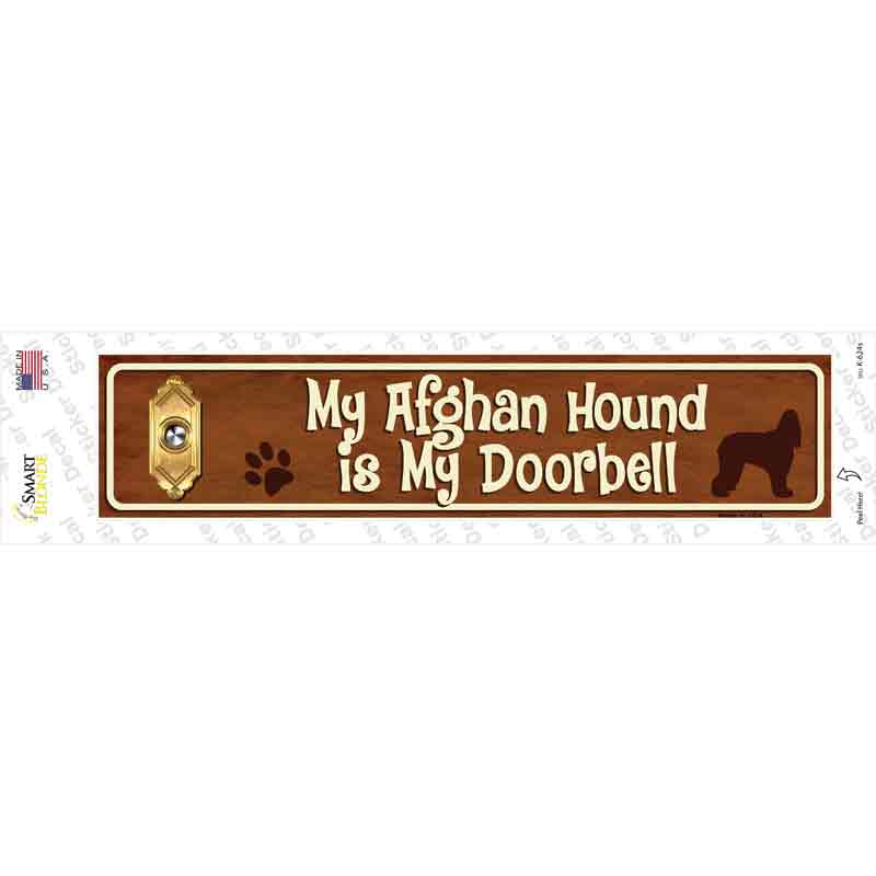 Afghan Hound Is Doorbell Novelty Narrow Sticker Decal Small