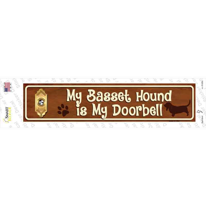 Basset Hound Is Doorbell Novelty Narrow Sticker Decal Small