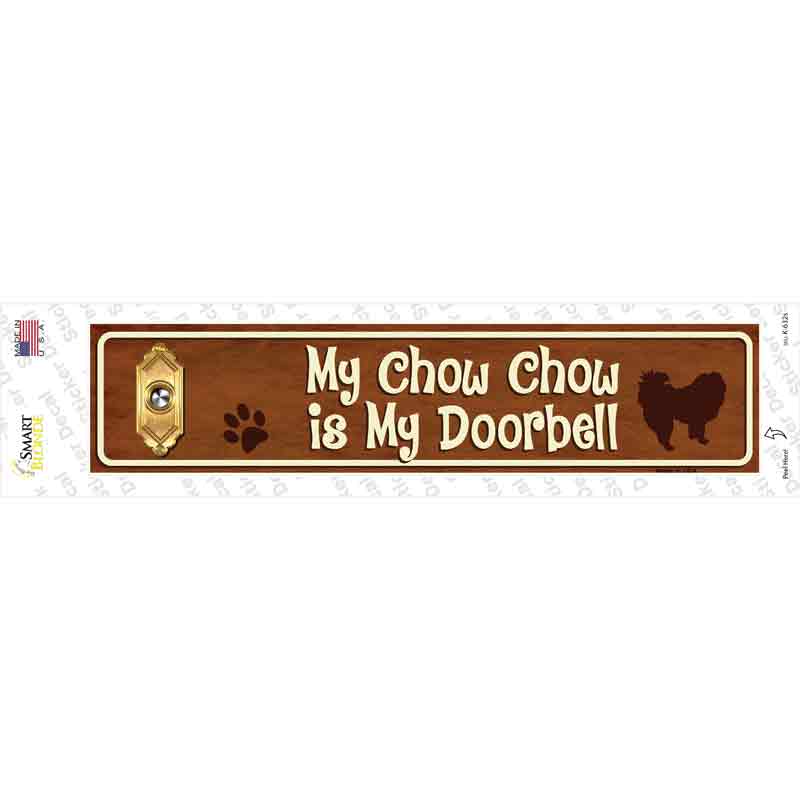 Chow Chow Is Doorbell Novelty Narrow Sticker Decal Small