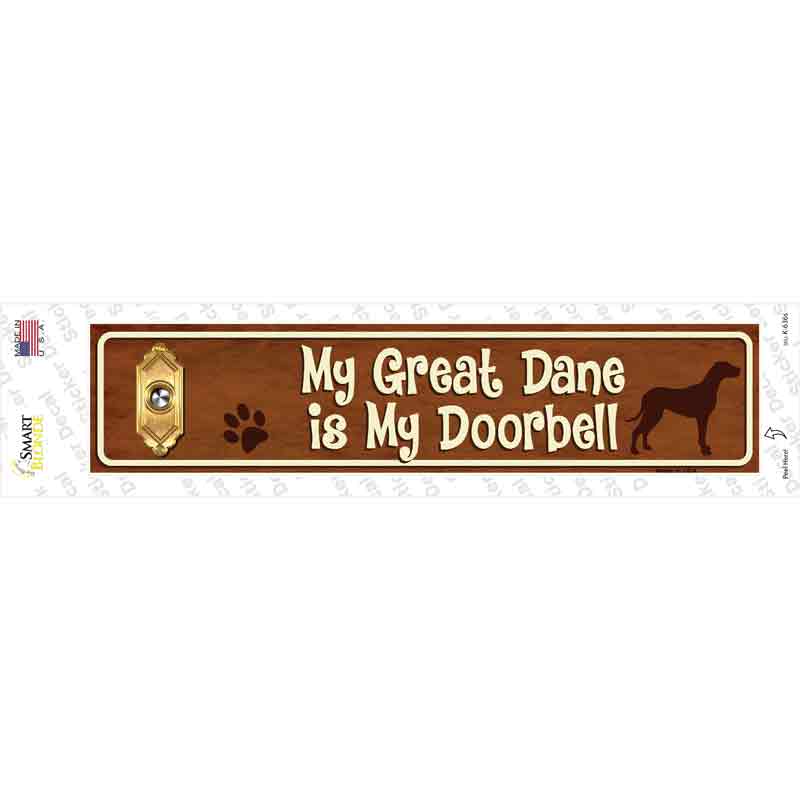 Great Dane Is Doorbell Novelty Narrow Sticker Decal Small