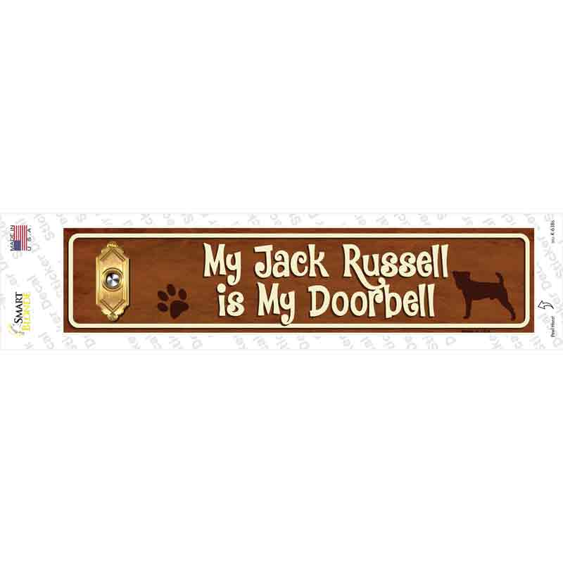 Jack Russell Is Doorbell Novelty Narrow Sticker Decal Small