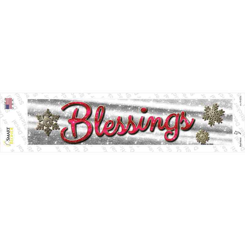 Blessings With Snowflakes Novelty Narrow Sticker Decal Small