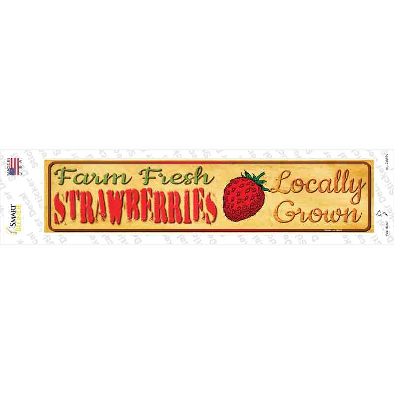 Farm Fresh Strawberries Novelty Narrow Sticker Decal Small