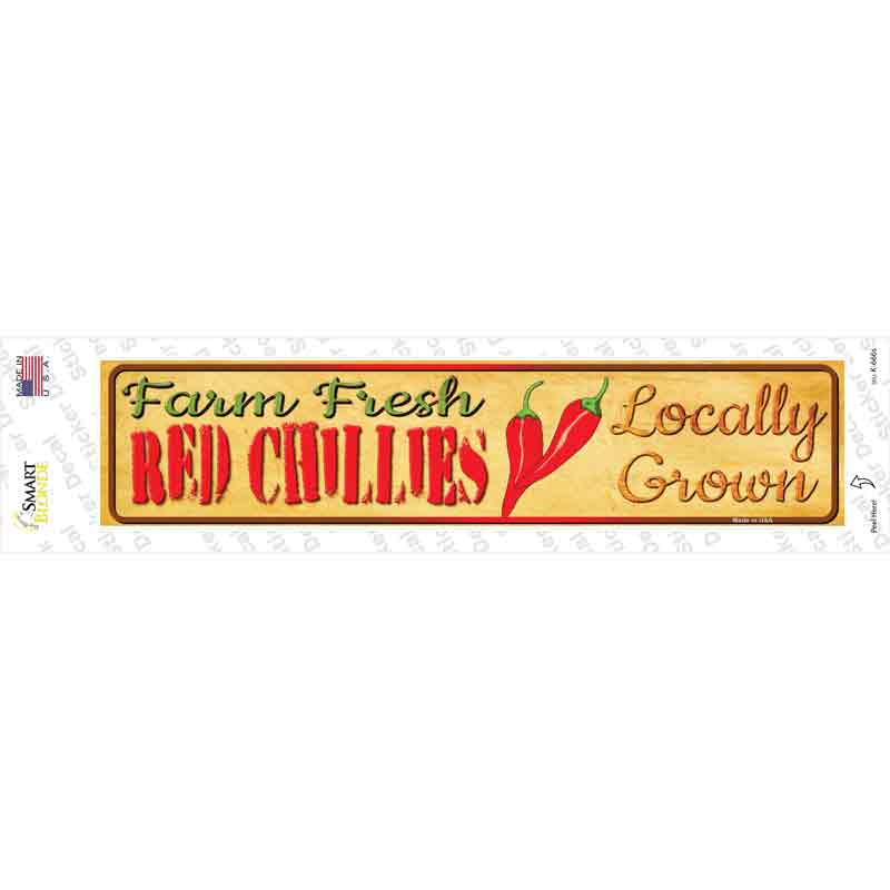 Farm Fresh Red Chillis Novelty Narrow Sticker Decal | Smart Blonde