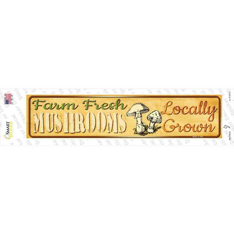Farm Fresh Mushrooms Novelty Narrow Sticker Decal