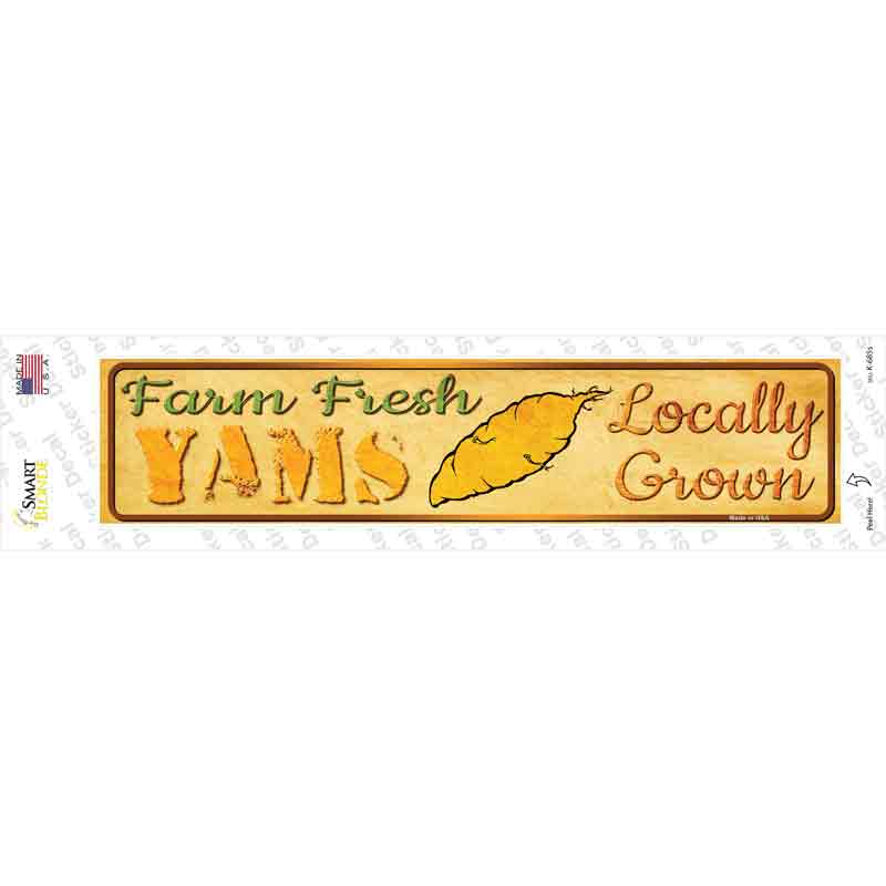 Farm Fresh Yams Novelty Narrow Sticker Decal Small