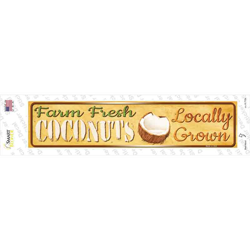 Farm Fresh Coconuts Novelty Narrow Sticker Decal