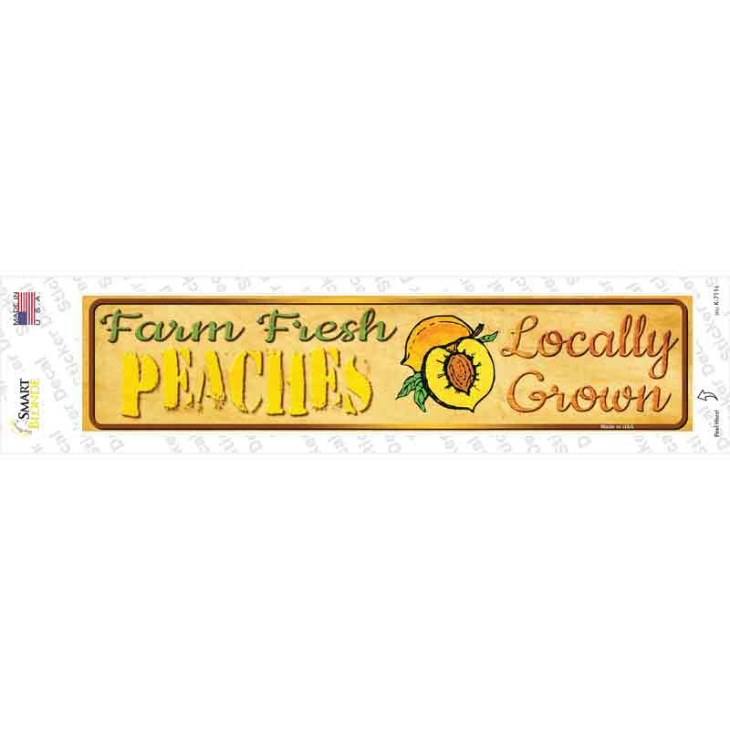 Farm Fresh Peaches Novelty Narrow Sticker Decal Small