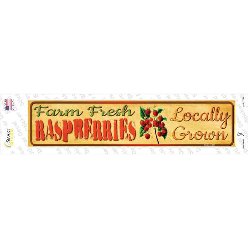 Farm Fresh Raspberries Novelty Narrow Sticker Decal