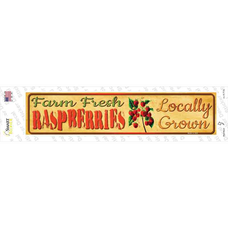 Farm Fresh Raspberries Novelty Narrow Sticker Decal Small