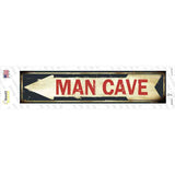 Man Cave Pointing Arrow Novelty Narrow Sticker Decal Small