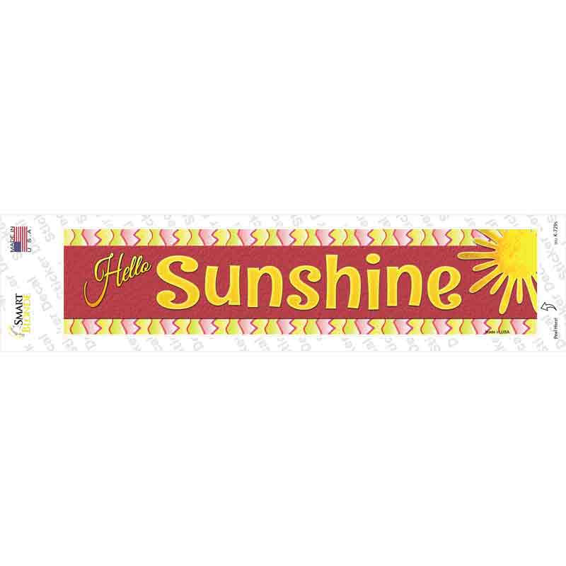 Hello Sunshine Pink Novelty Narrow Sticker Decal