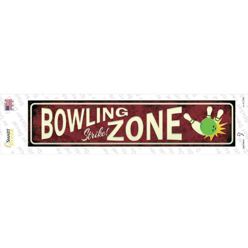Bowling Strike Zone Novelty Narrow Sticker Decal
