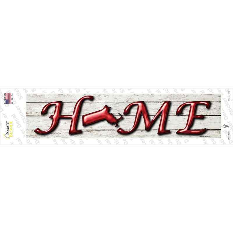 Massachusetts Home Outline Novelty Narrow Sticker Decal Small