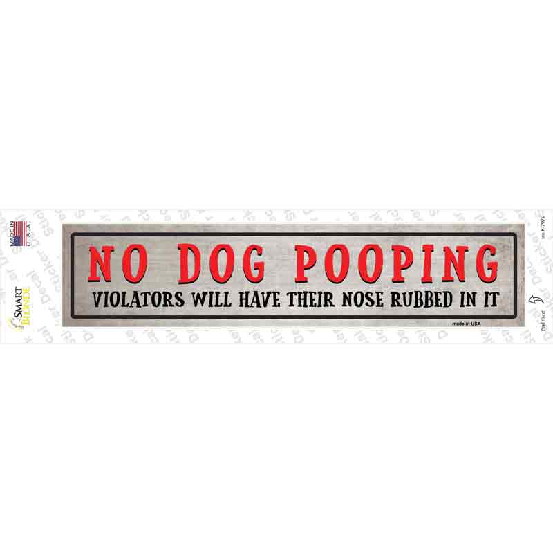 No Dog Pooping Novelty Narrow Sticker Decal Small