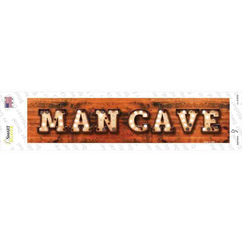 Man Cave Bulb Lettering Novelty Narrow Sticker Decal | Smart Blonde