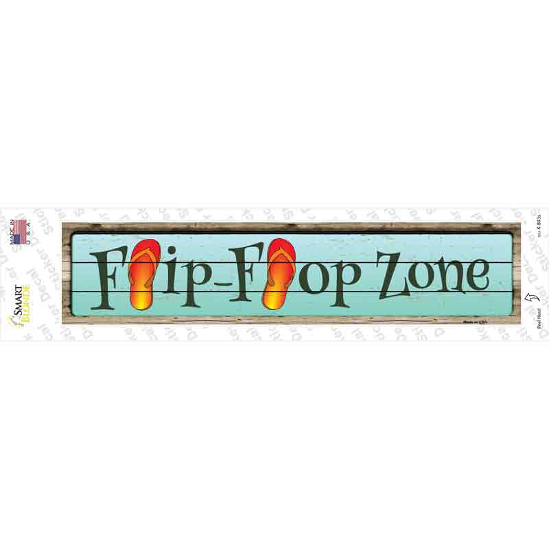 Orange Flip Flop Zone Novelty Narrow Sticker Decal