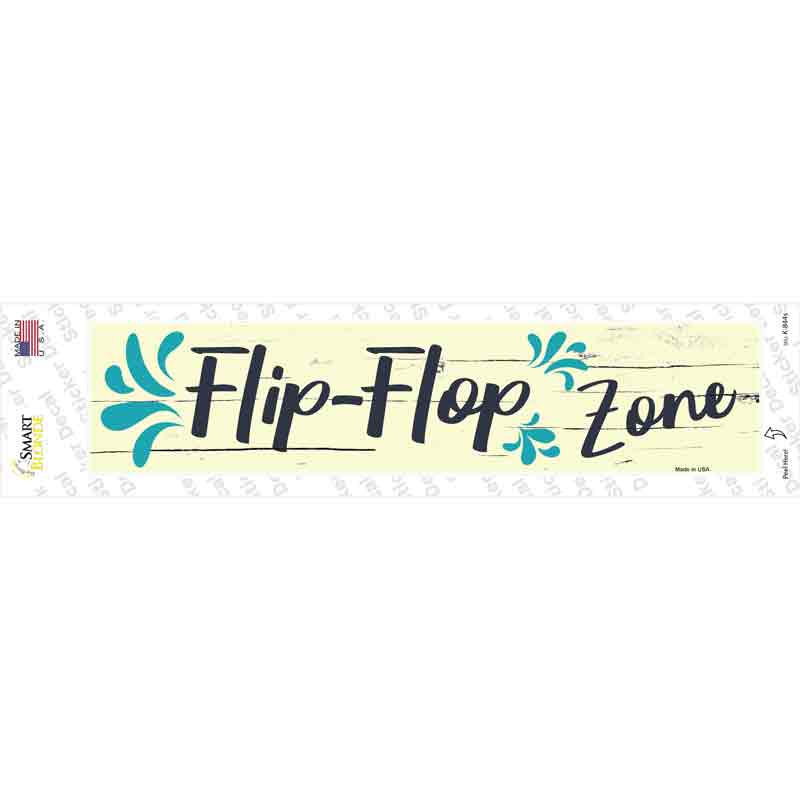 Blue Flip Flop Zone Novelty Narrow Sticker Decal
