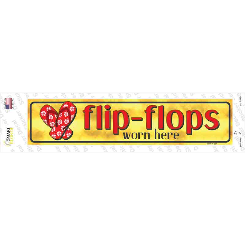 Flip Flop Worn Here Novelty Narrow Sticker Decal Small