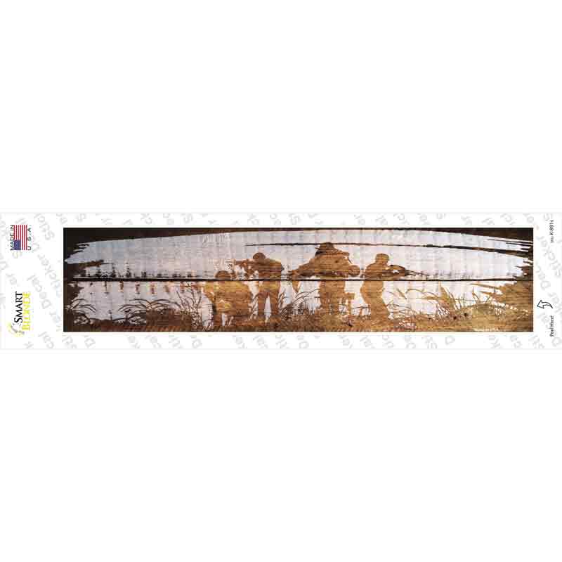 Soldiers Wood Silhouette Novelty Narrow Sticker Decal