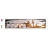 Cowboy Wood Silhouette Novelty Narrow Sticker Decal