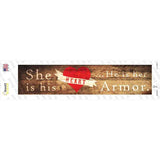 Heart and Armor Wood Silhouette Novelty Narrow Sticker Decal