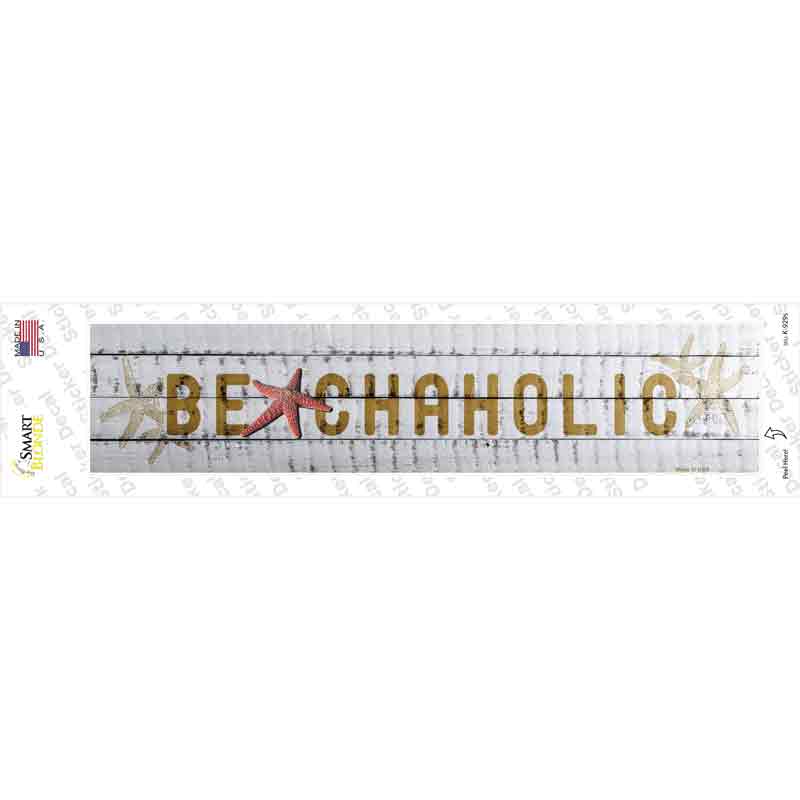 Beachaholic Novelty Narrow Sticker Decal Small