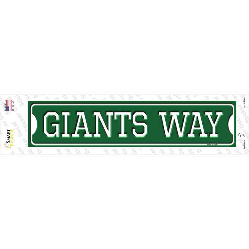 Giants Way Novelty Narrow Sticker Decal Small