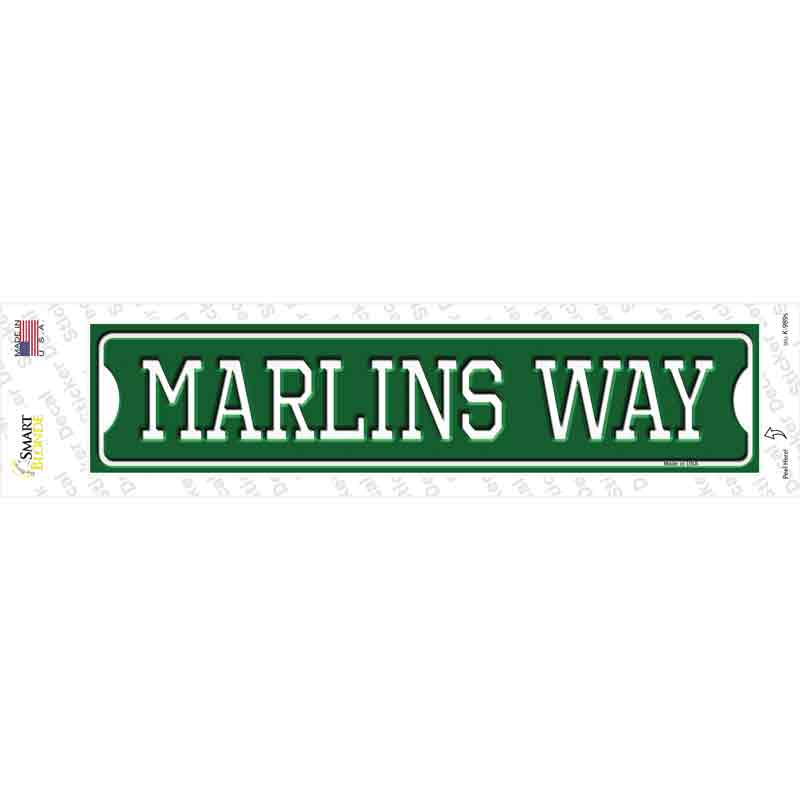 Marlins Way Novelty Narrow Sticker Decal Small