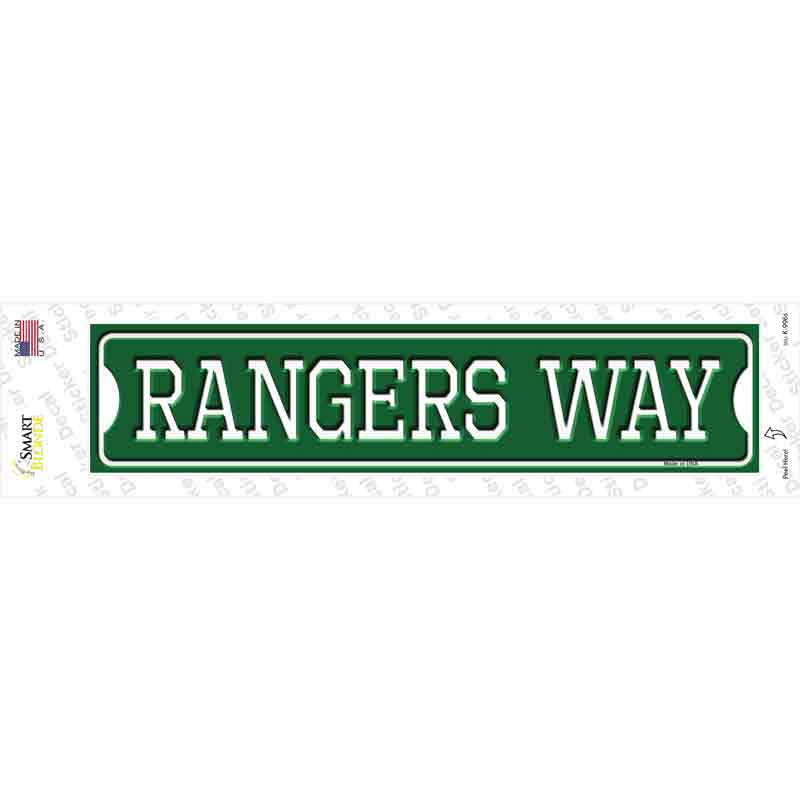 Rangers Way Novelty Narrow Sticker Decal Small