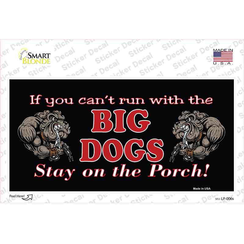 Big Dogs Black Novelty Sticker Decal Small