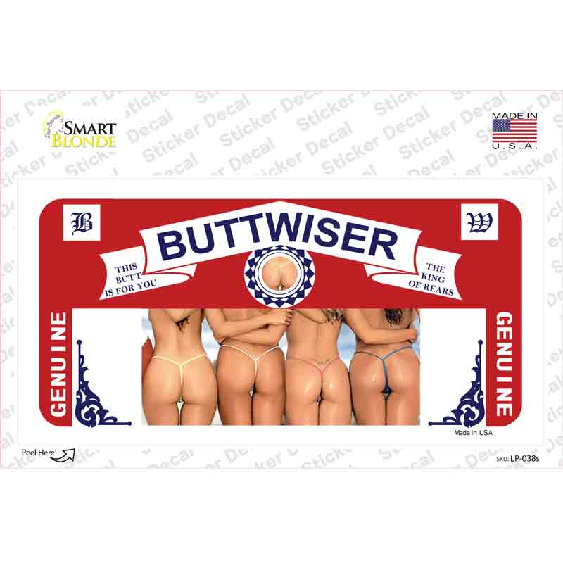 Buttwiser Beer Girls Novelty Sticker Decal Small