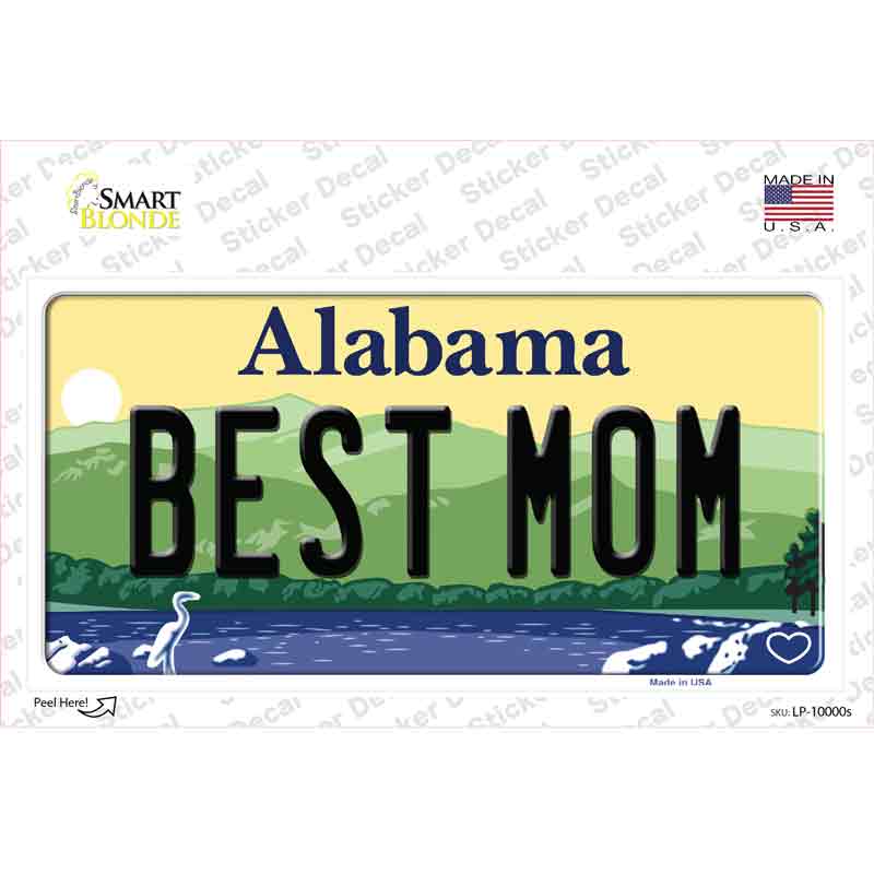 Best Mom Alabama Novelty Sticker Decal Small