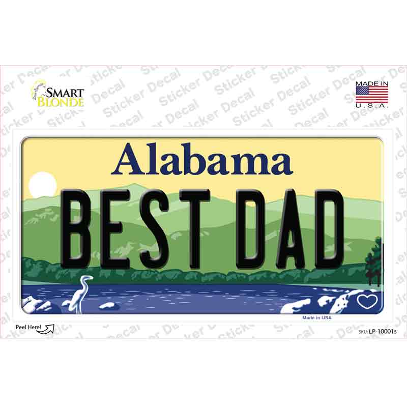 Best Dad Alabama Novelty Sticker Decal Small