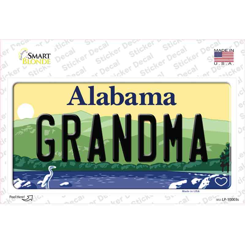 Grandma Alabama Novelty Sticker Decal Small