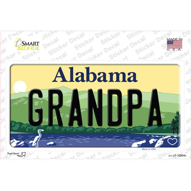 Grandpa Alabama Novelty Sticker Decal Small