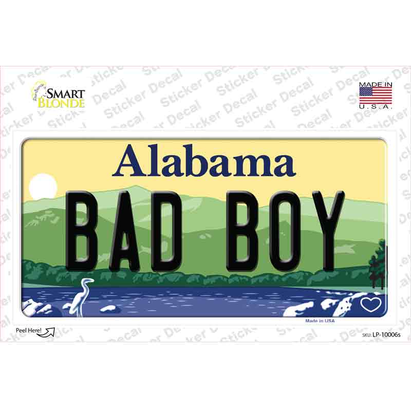 Bad Boy Alabama Novelty Sticker Decal Small