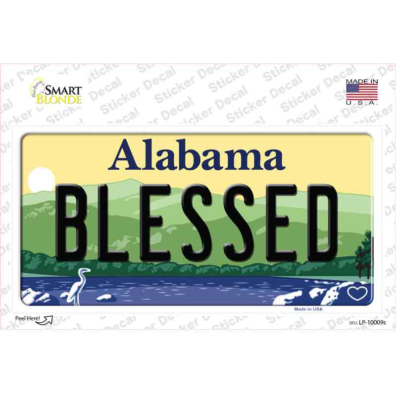 Blessed Alabama Novelty Sticker Decal Small