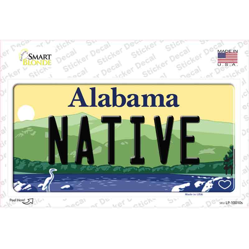 Native Alabama Novelty Sticker Decal Small