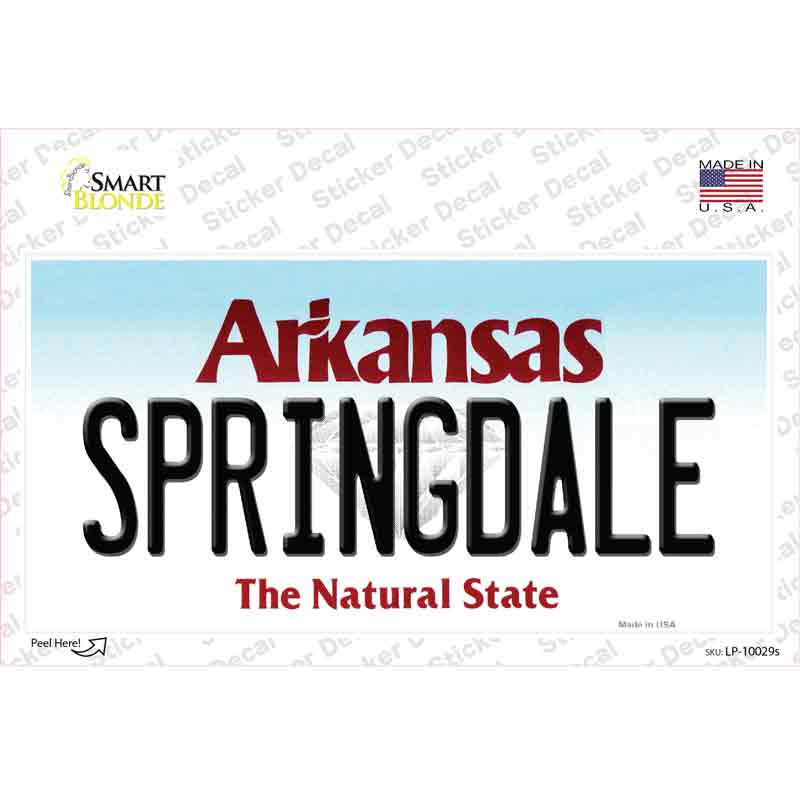 Springdale Arkansas Novelty Sticker Decal Small