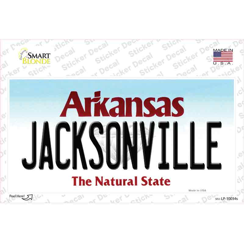 Jacksonville Arkansas Novelty Sticker Decal Small