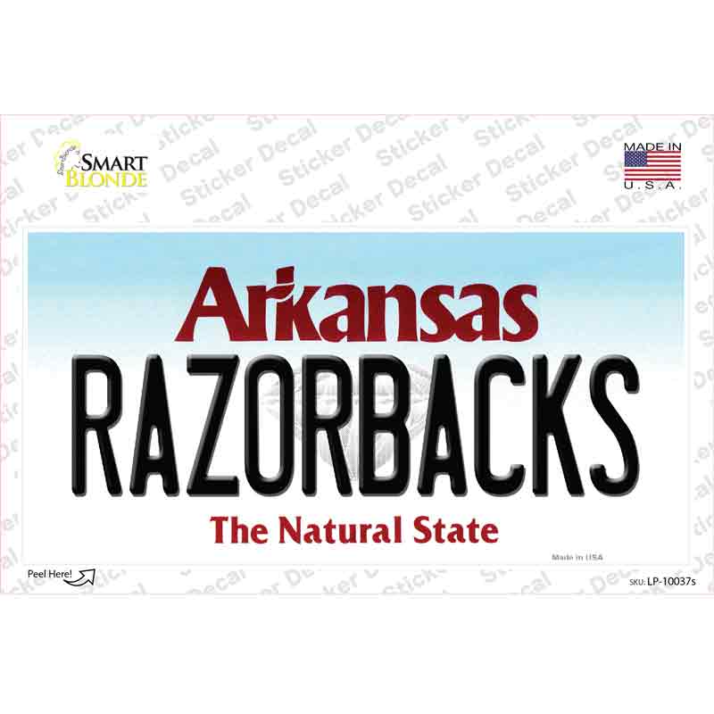 Razorbacks Arkansas Novelty Sticker Decal | Smart Blonde