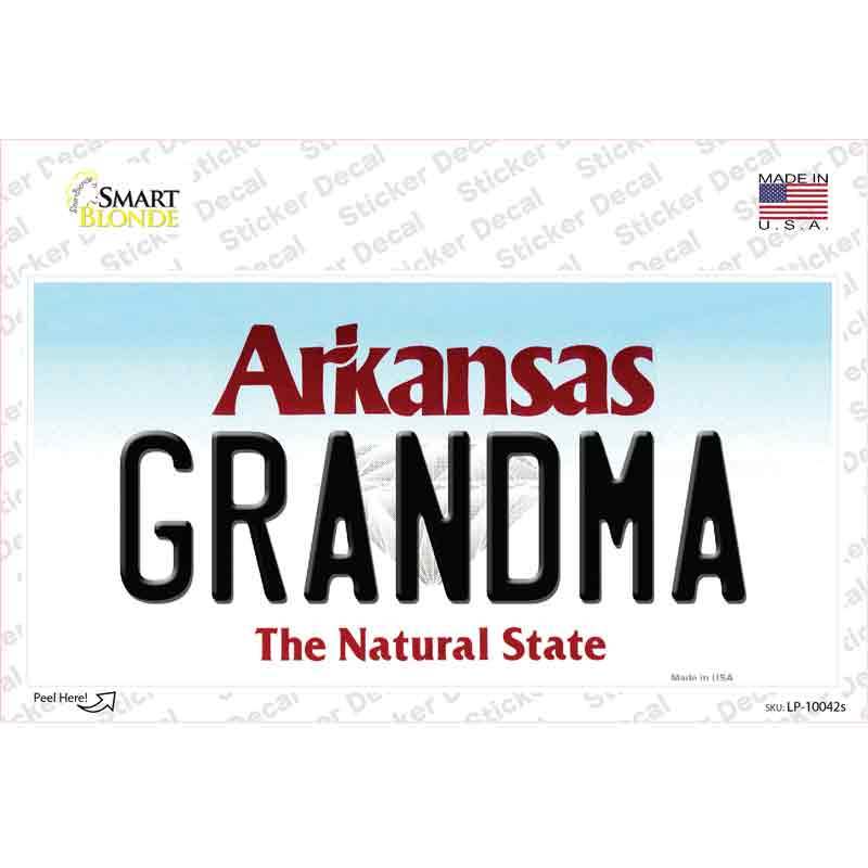 Grandma Arkansas Novelty Sticker Decal Small