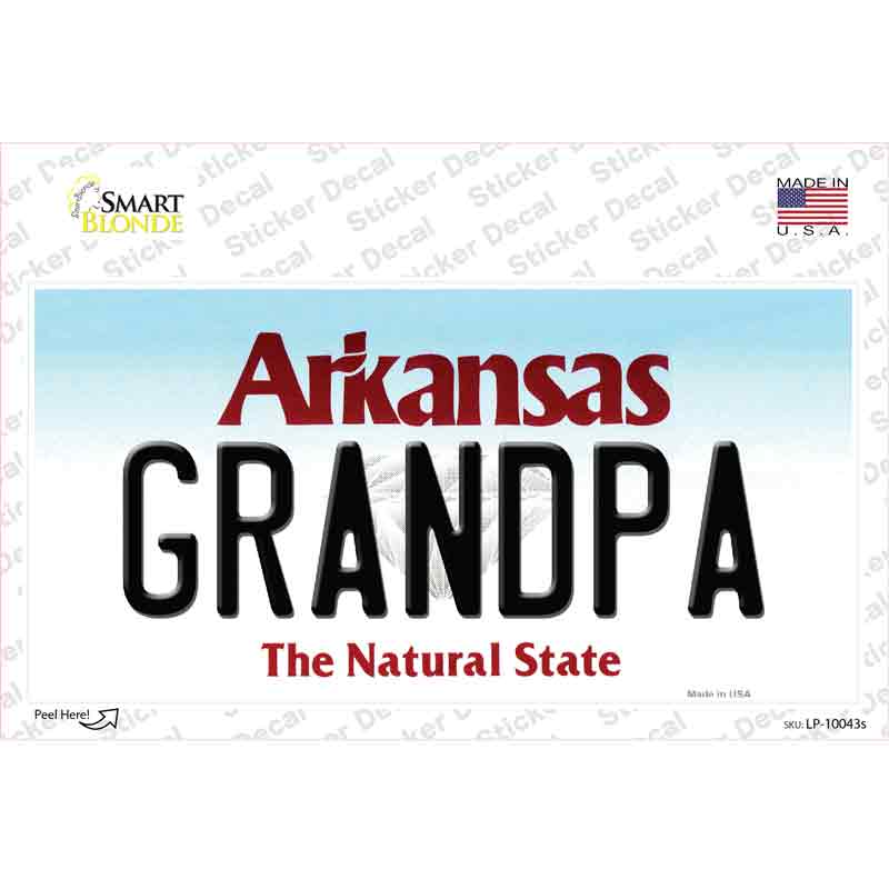 Grandpa Arkansas Novelty Sticker Decal Small