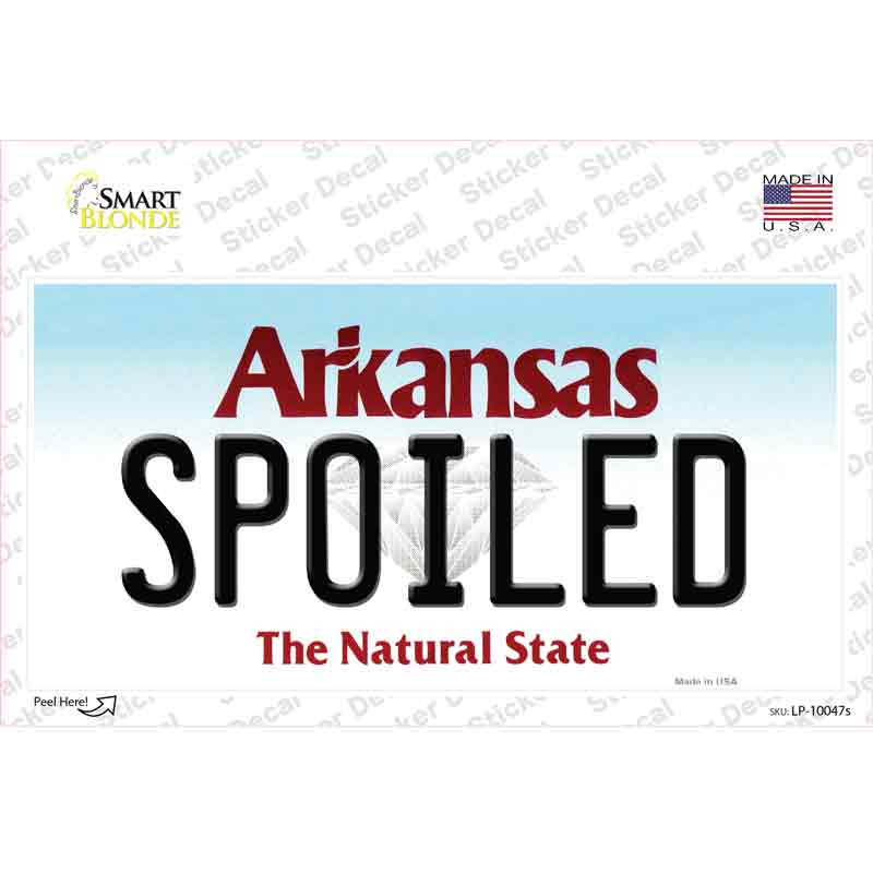 Spoiled Arkansas Novelty Sticker Decal Small